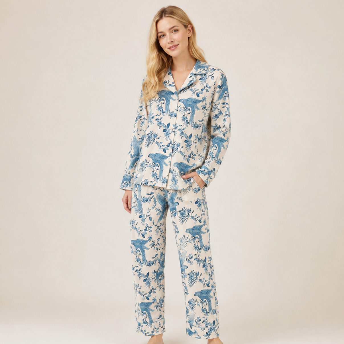 Pajama Tropical birds print