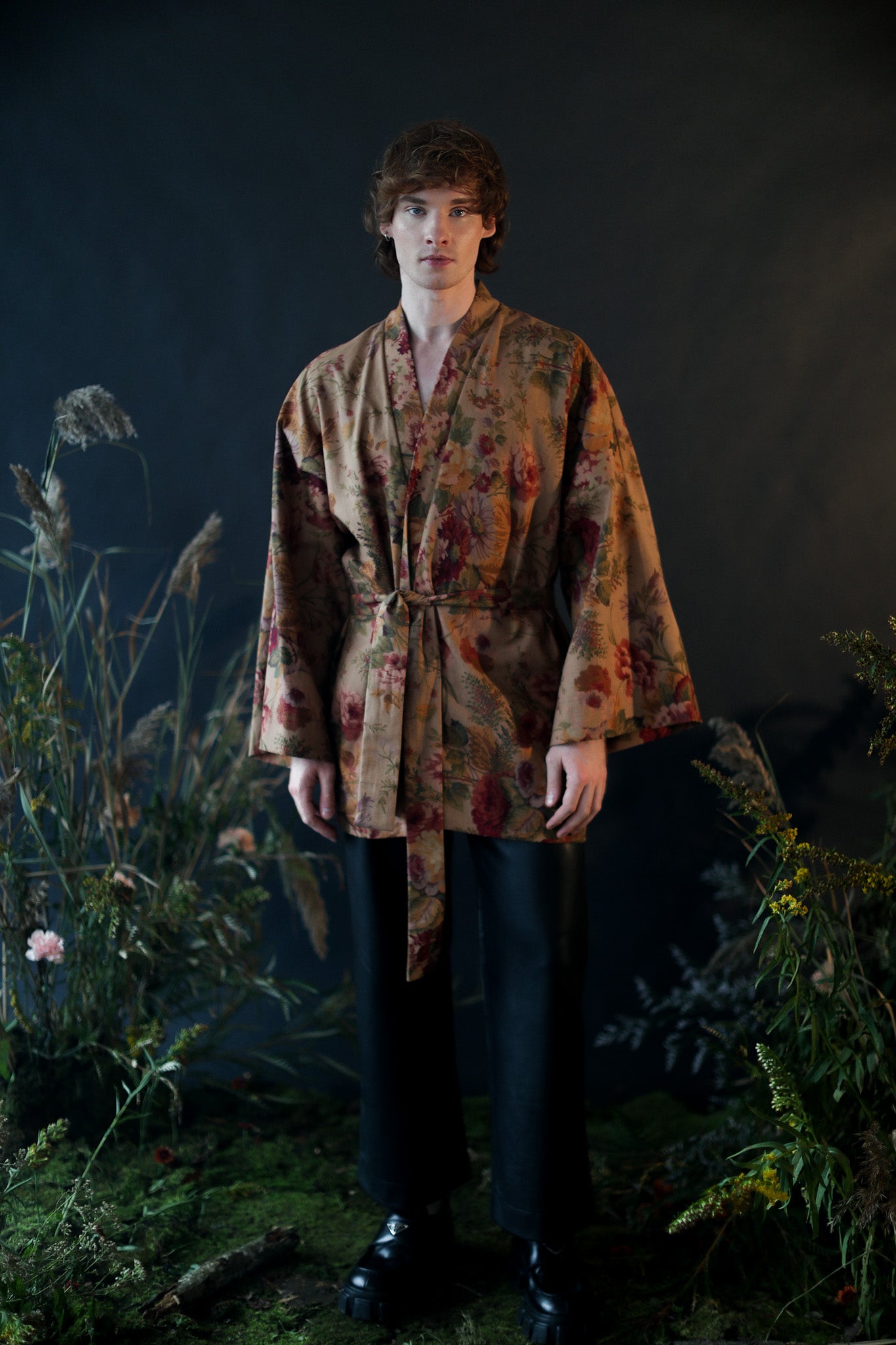 Linen kimono "Flowers"