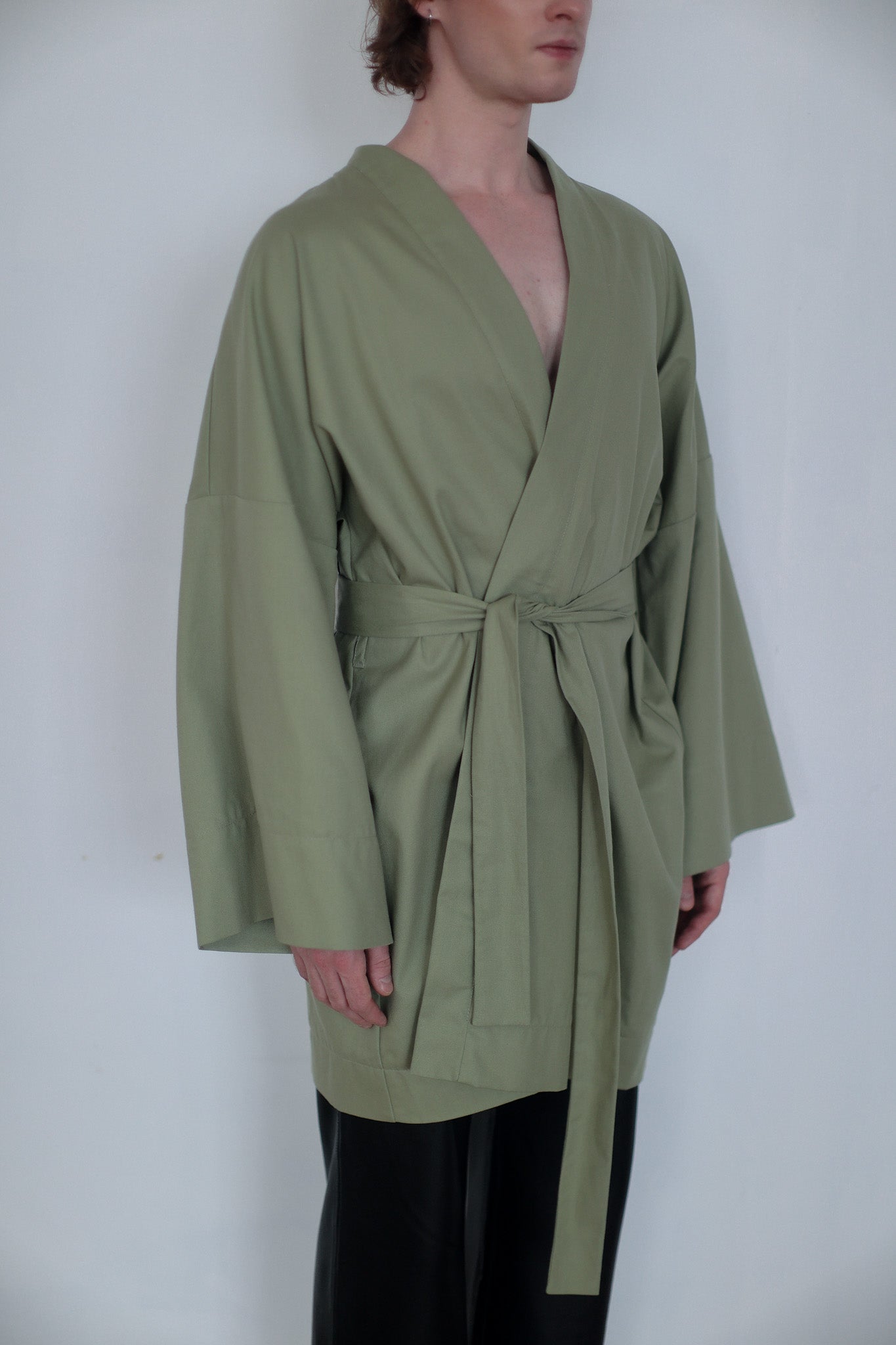 Linen kimono "Green tea"