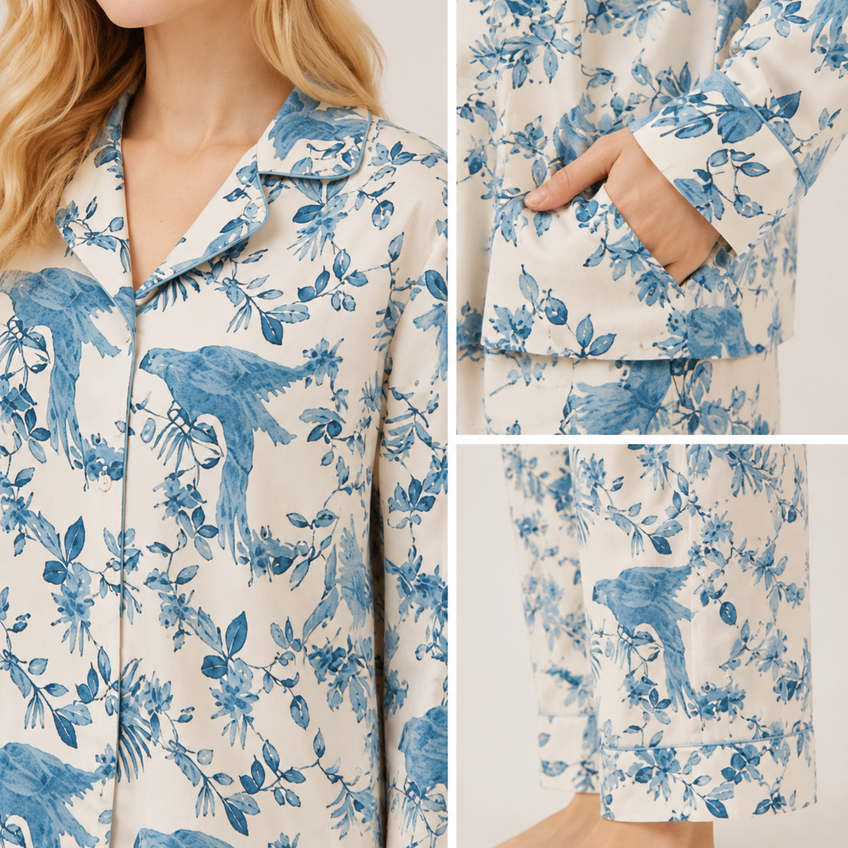 Pajama Tropical birds print