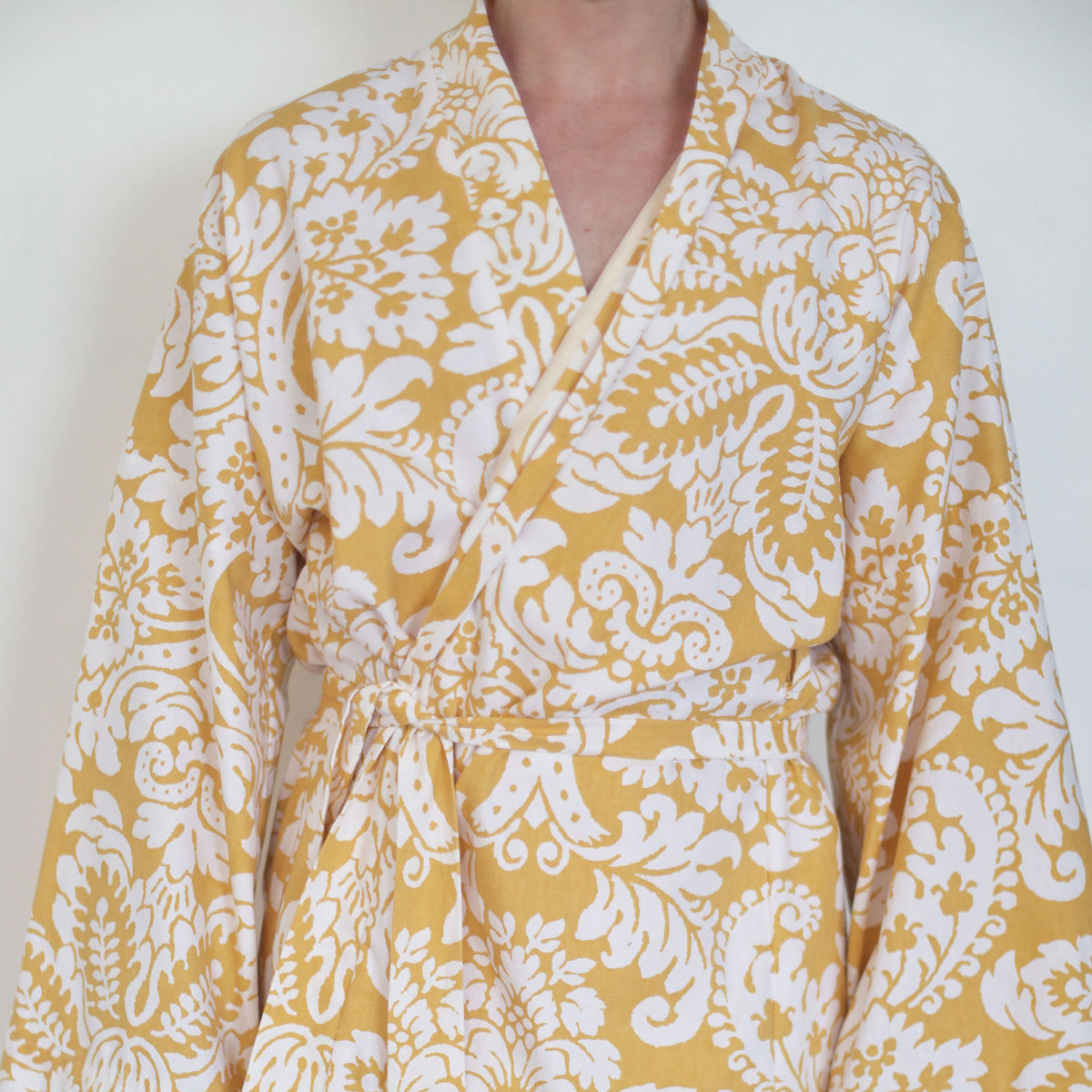 Linen kimono "Yellow flowers"