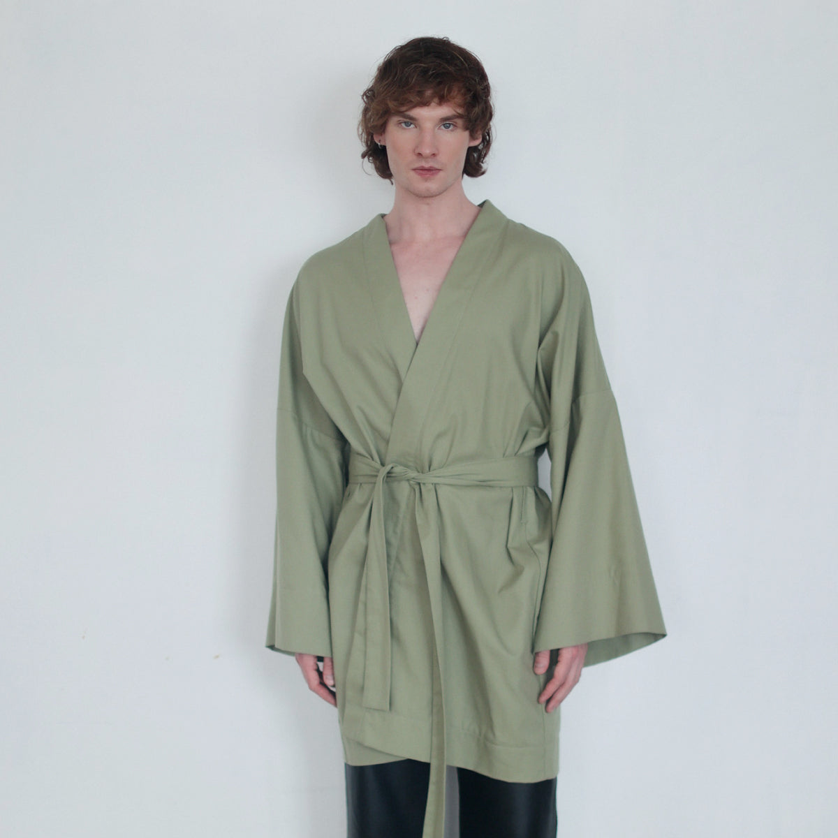 Linen kimono "Green tea"