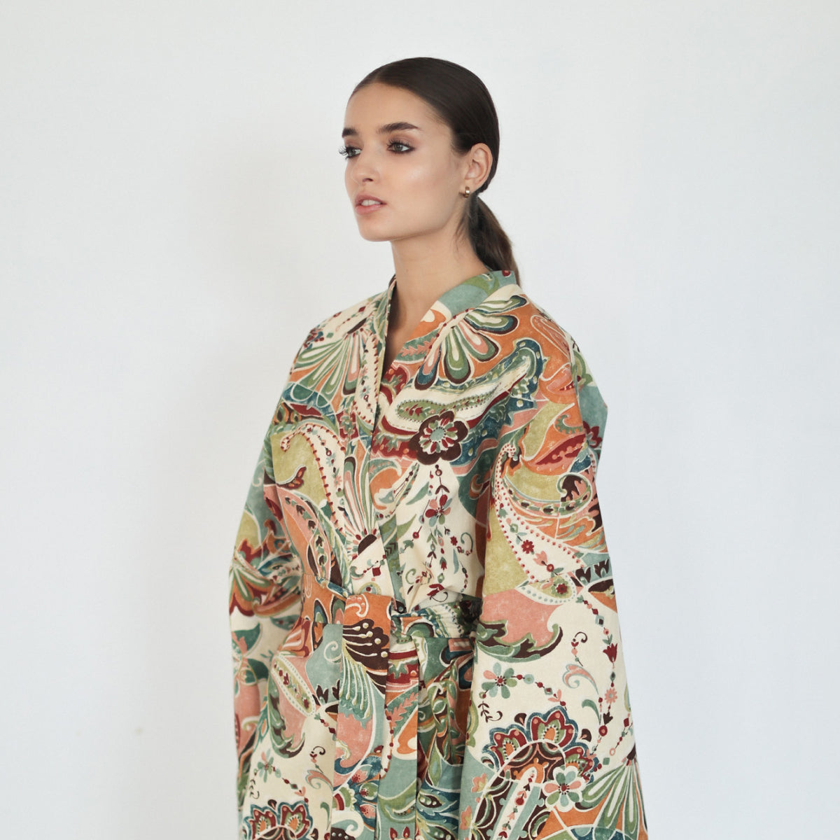 Linen kimono "Сucumbers"