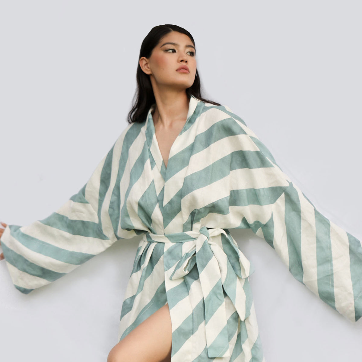 Linen kimono "Diagonals"