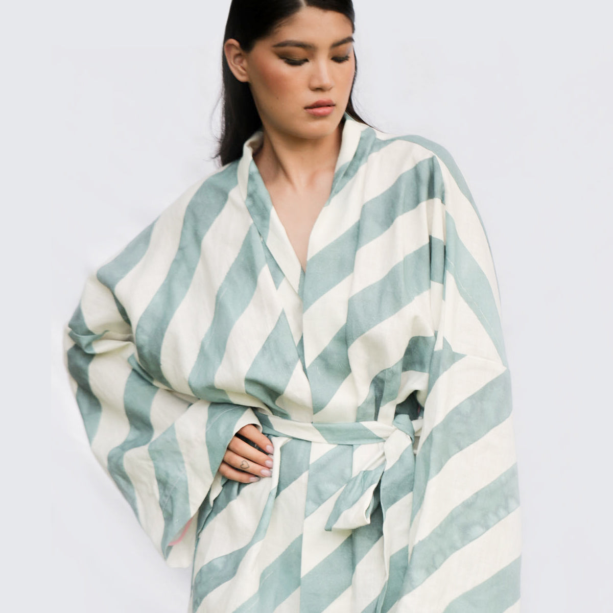 Linen kimono "Diagonals"