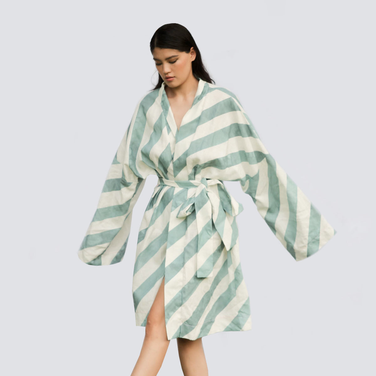 Linen kimono "Diagonals"