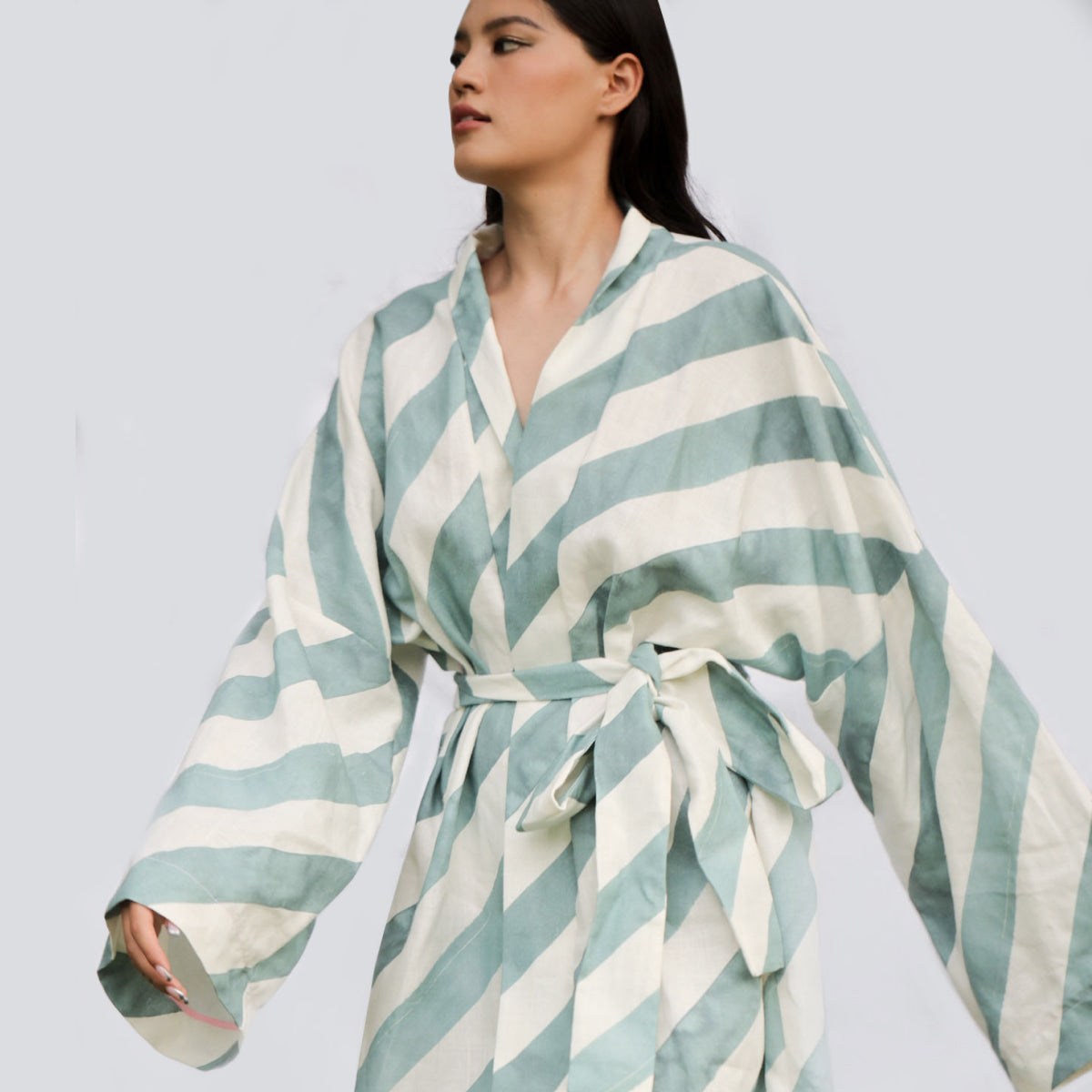 Linen kimono "Diagonals"